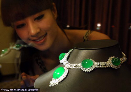 $108m green jade pieces displayed