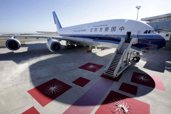 First A380 for Chinese carrier arrives in Beijing