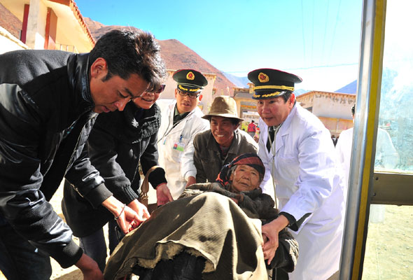 Military surgeon working in Tibet