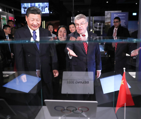President Xi visits Olympic Museum in Lausanne