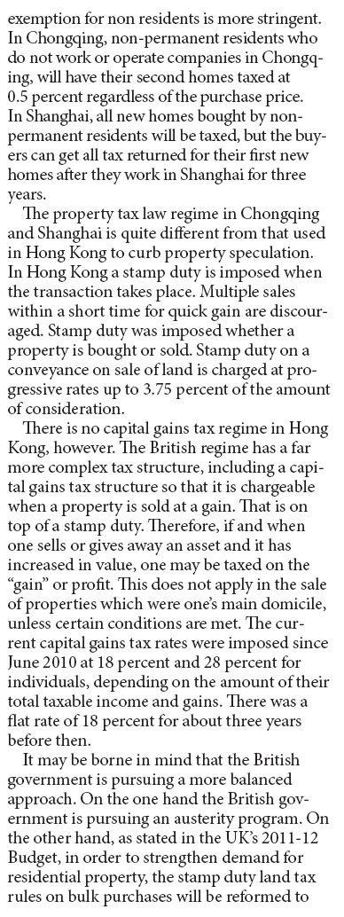 Property tax cannot be used as a blunt instrument in China