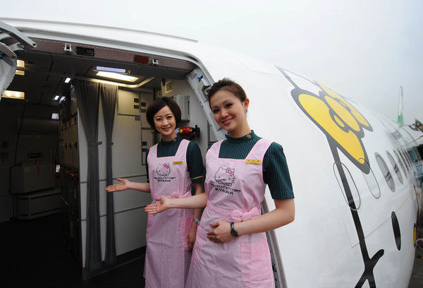 Hello Kitty's magic jet lands in Shanghai