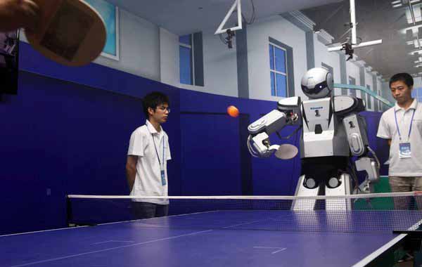 Humanoid robot rocks in table tennis