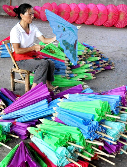 Wuyuan craft umbrellas sell like hot cakes