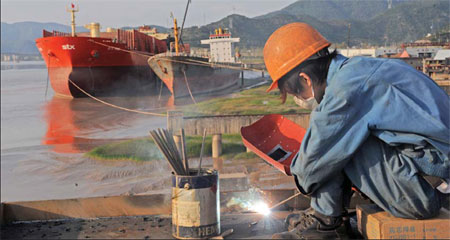 Global woes may sink shipbuilders