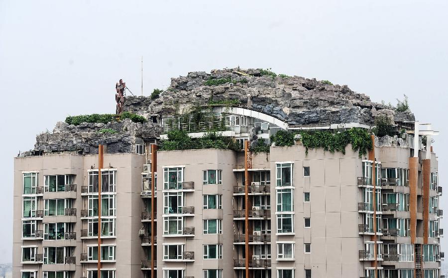 Rocky villa built on top of building in Beijing