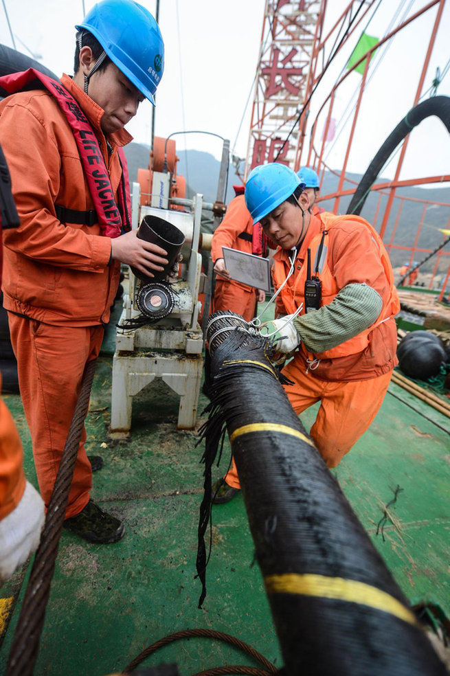 Longest submarine line laid