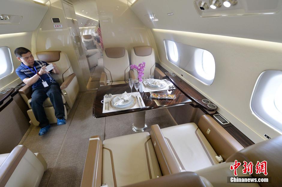 Business jets exhibited at China's luxury lifestyle show