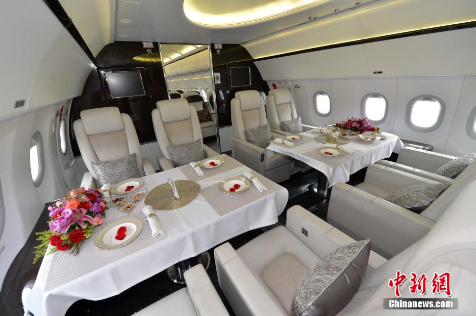 Business jets exhibited at China's luxury lifestyle show