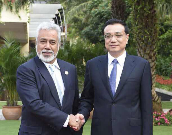 Premier Li meets with Timor Leste's Prime Minister