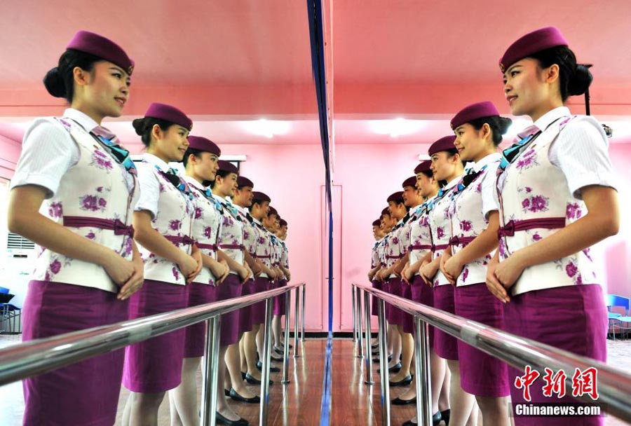 High speed train attendants receive training in Chongqing
