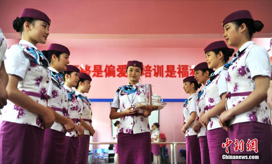 High speed train attendants receive training in Chongqing