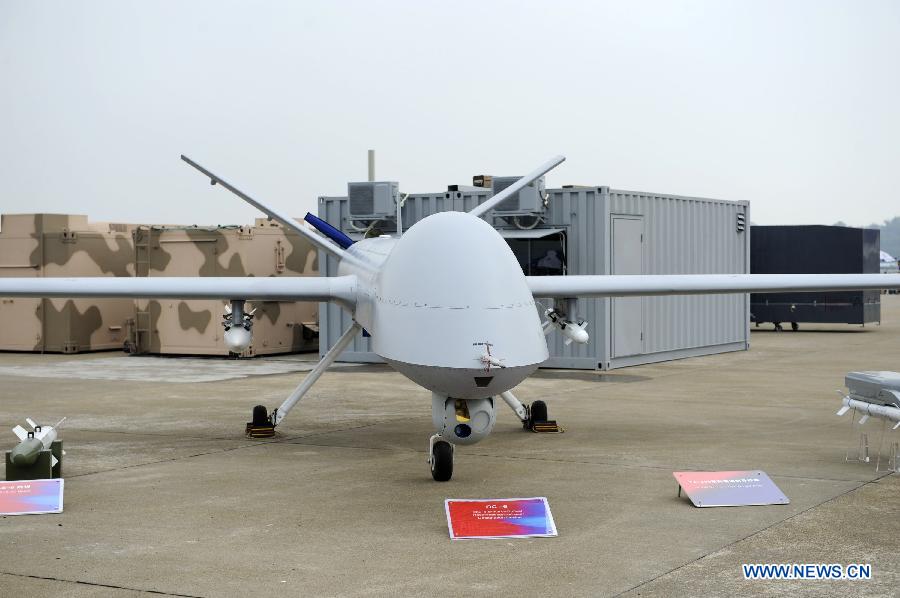 Unmanned aerial vehicles displayed at Zhuhai air show