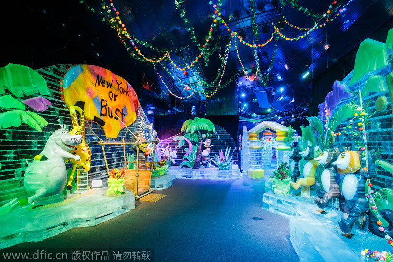 DreamWorks-themed ice sculpture festival kicks off in Macao