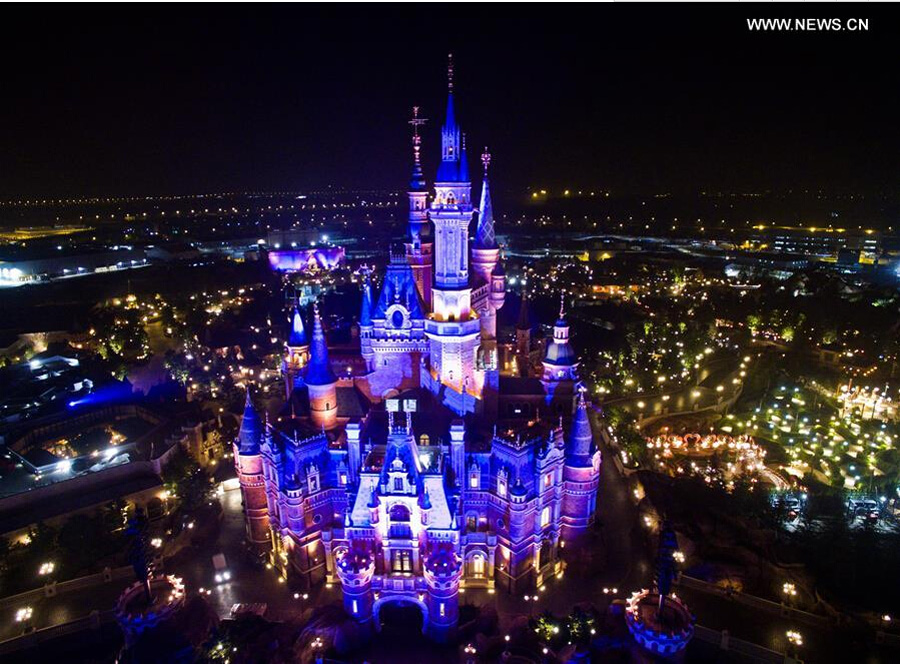 Lighting view of Shanghai Disney Resort