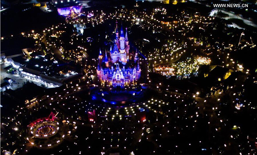 Lighting view of Shanghai Disney Resort