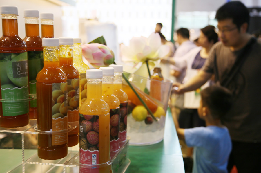 A taste of coffee at exhibition in Beijing