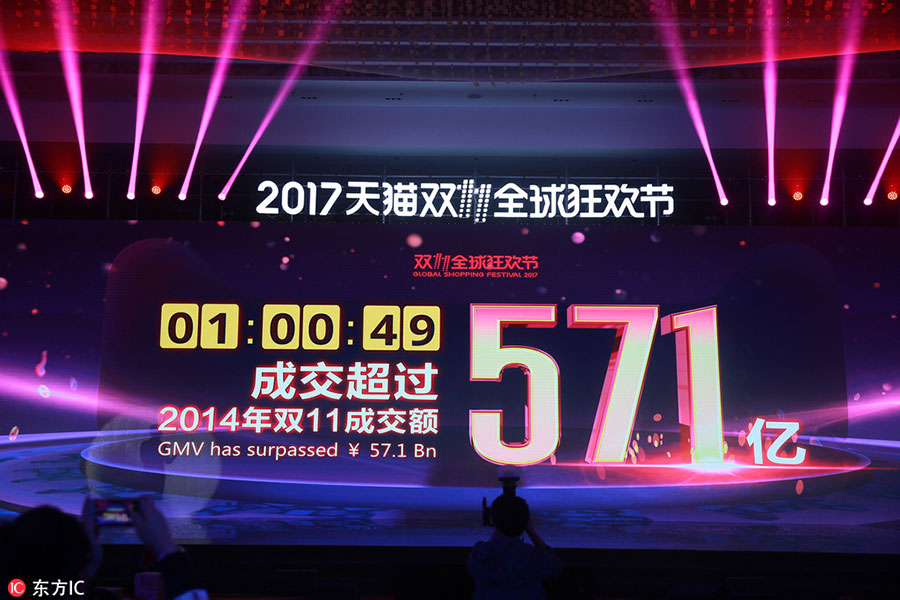 Alibaba sales race ahead on Singles Day