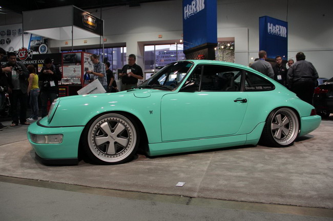 Modified Porsche sports cars at SEMA Show