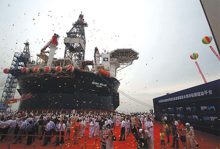 COSCO's drilling rig wins praise