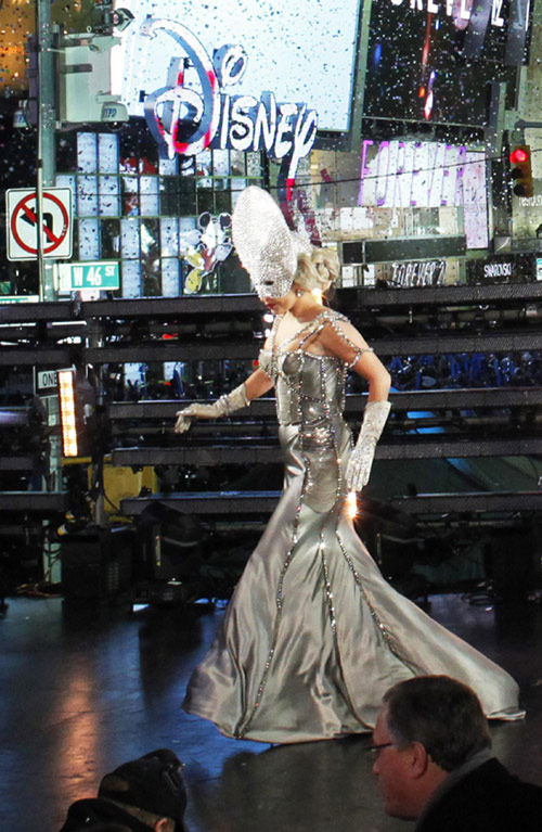 Lady Gaga performs during New Year's Eve celebrations in Times Square