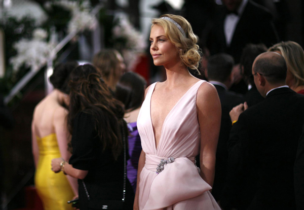 Charlize Theron attends Golden Globe Awards