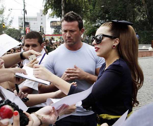 Lady Gaga signs autographs for fans