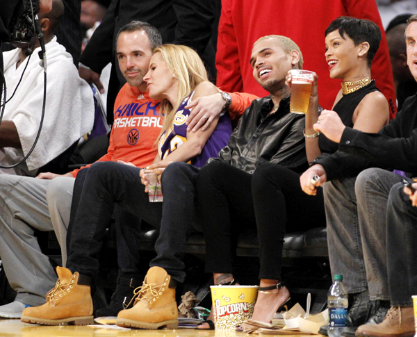 Chris Brown and Rihanna go to NBA game