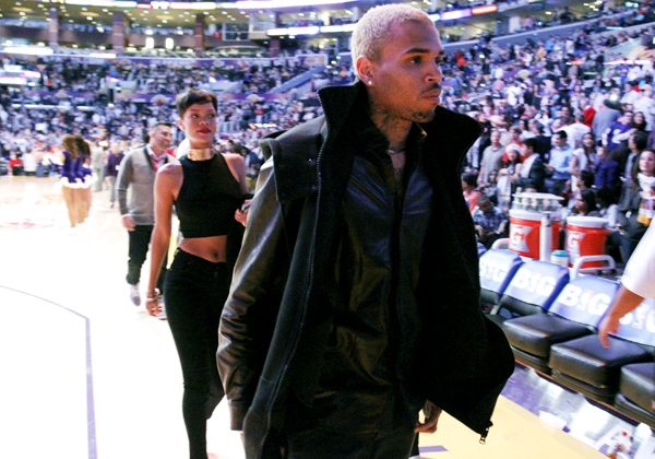 Chris Brown and Rihanna go to NBA game