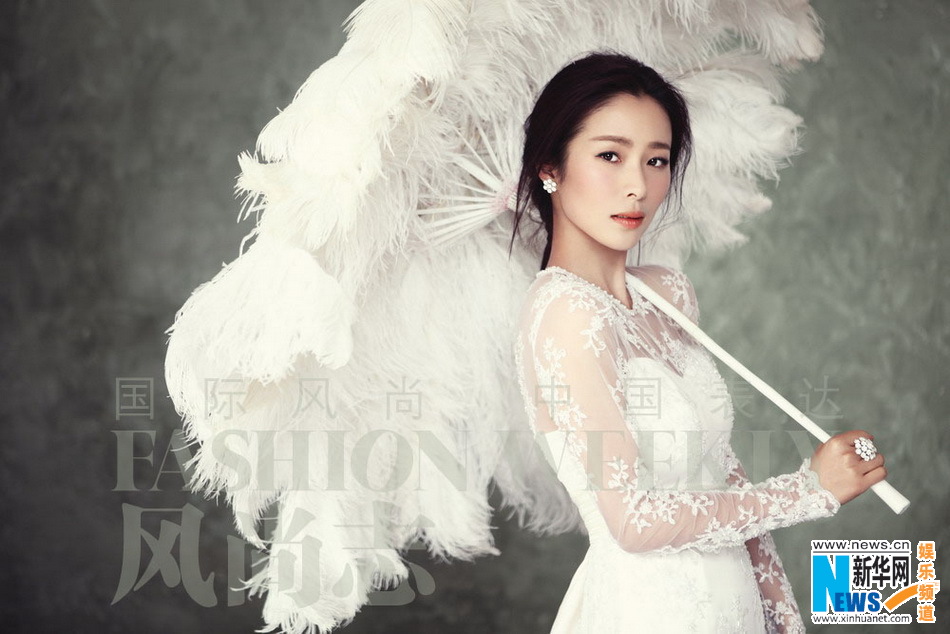 Jiang Yiyan poses for FASHION WEEKLY