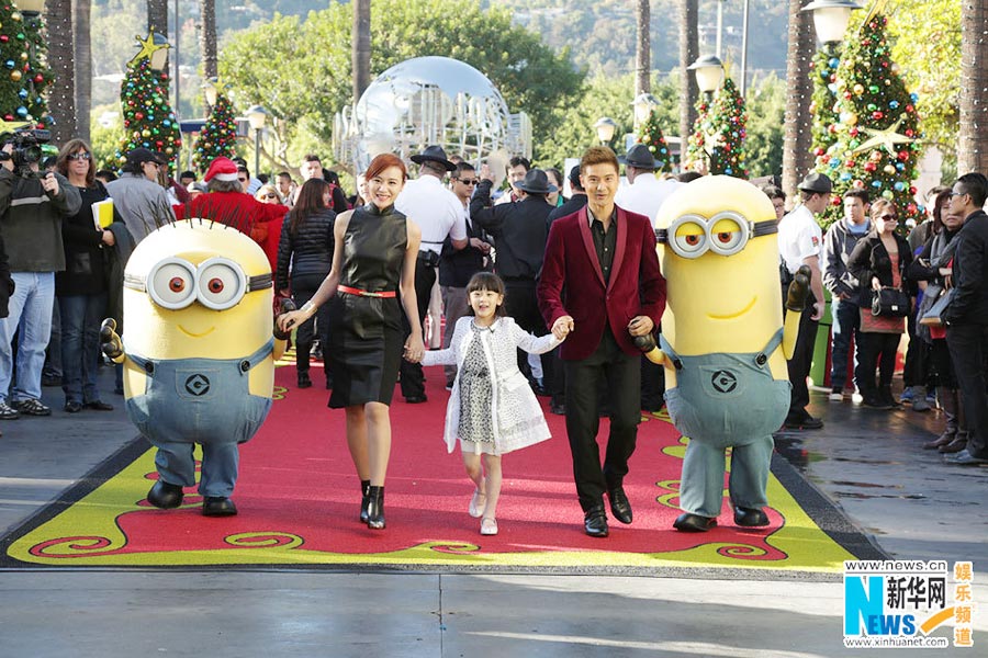 Tian Liang takes daughter to Hollywood