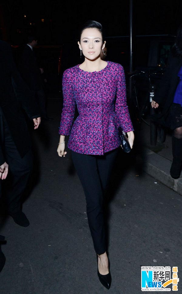 Zhang Ziyi attends Armani private fashion show in Paris
