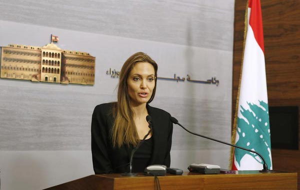 Jolie meets with Lebanon's Prime Minister