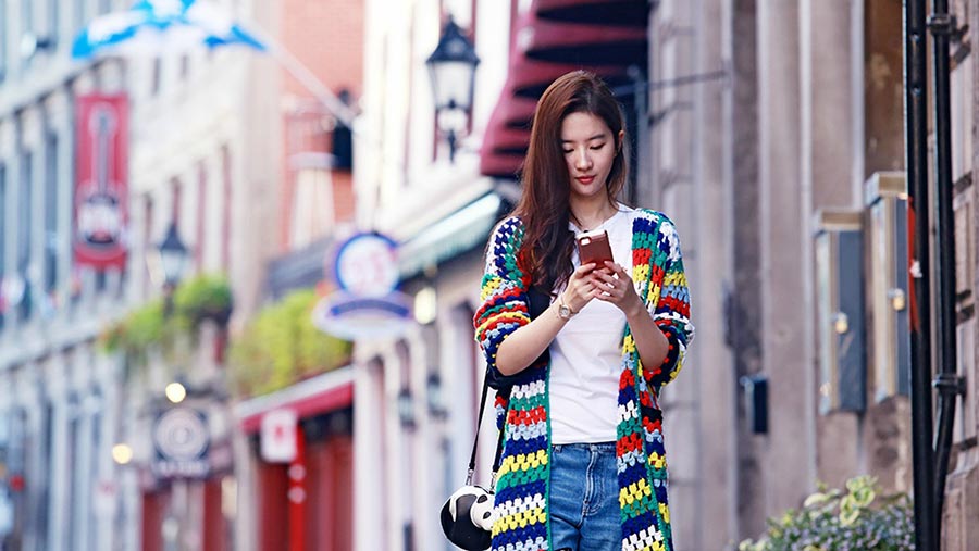 Actress Liu Yifei spotted in Montreal