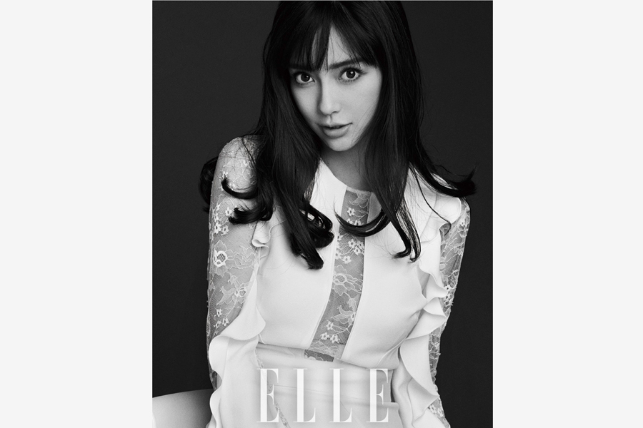 Angelababy poses for 'ELLE' magazine