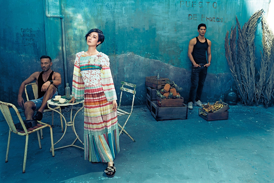 Actress Kwai Lun Mei poses for fashion magazine
