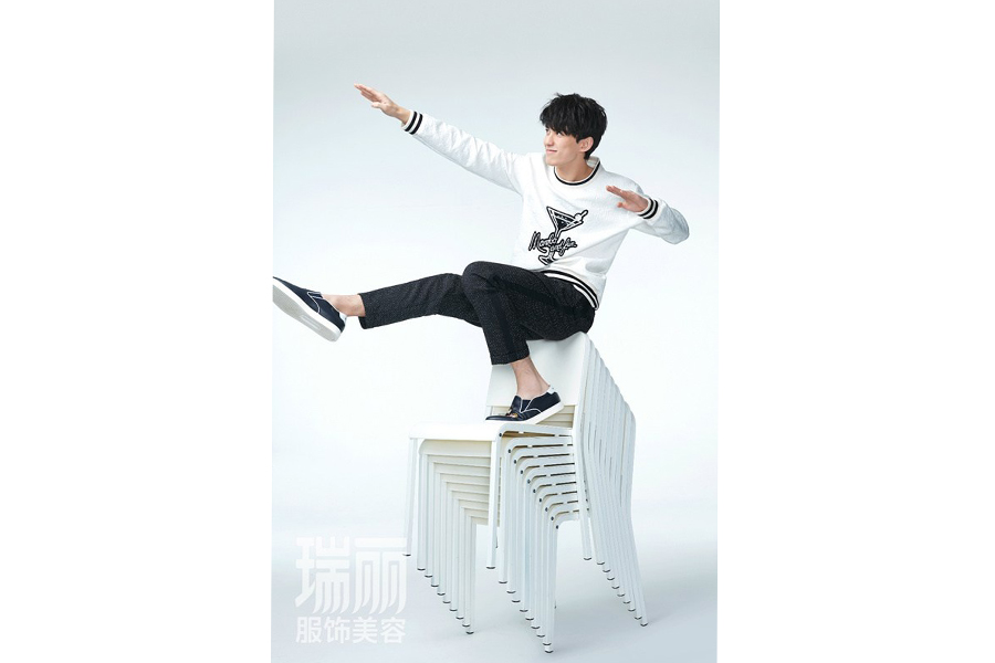Chinese actor Wu Lei poses for fashion magazine