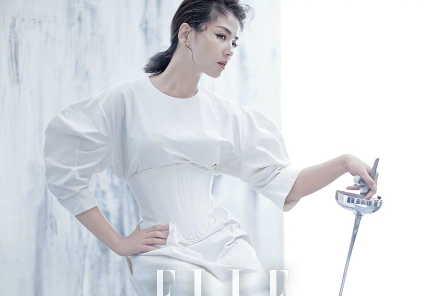 Actress Liu Tao poses for fashion magazine