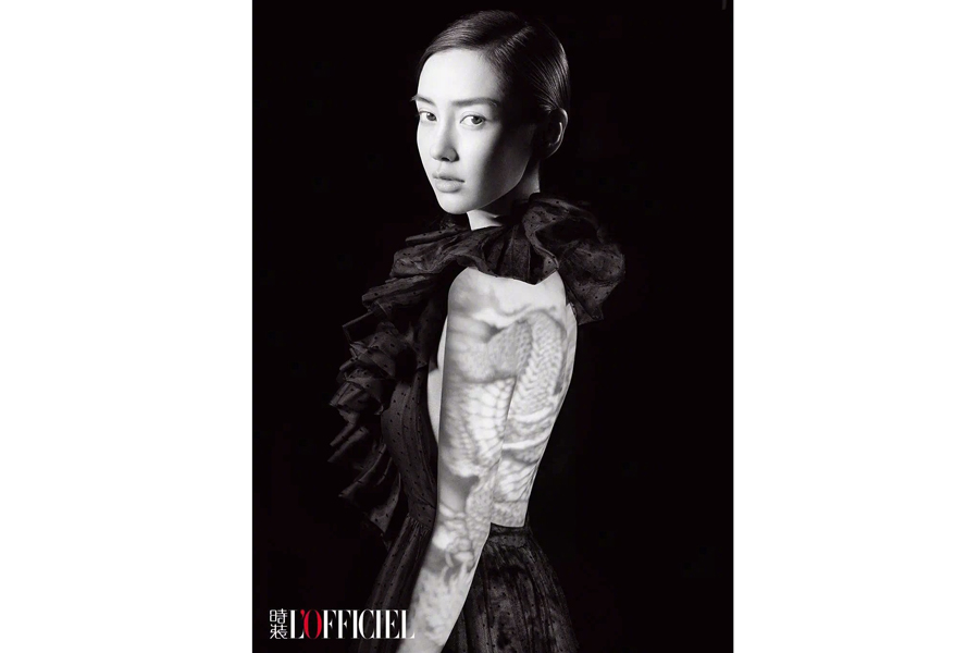 Fashion queen Angelababy poses for fashion magazine