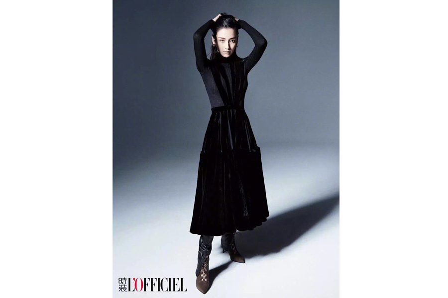 Fashion queen Angelababy poses for fashion magazine