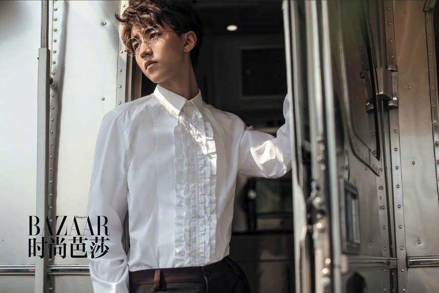 Teen actor Wang Junkai poses for fashion magazine