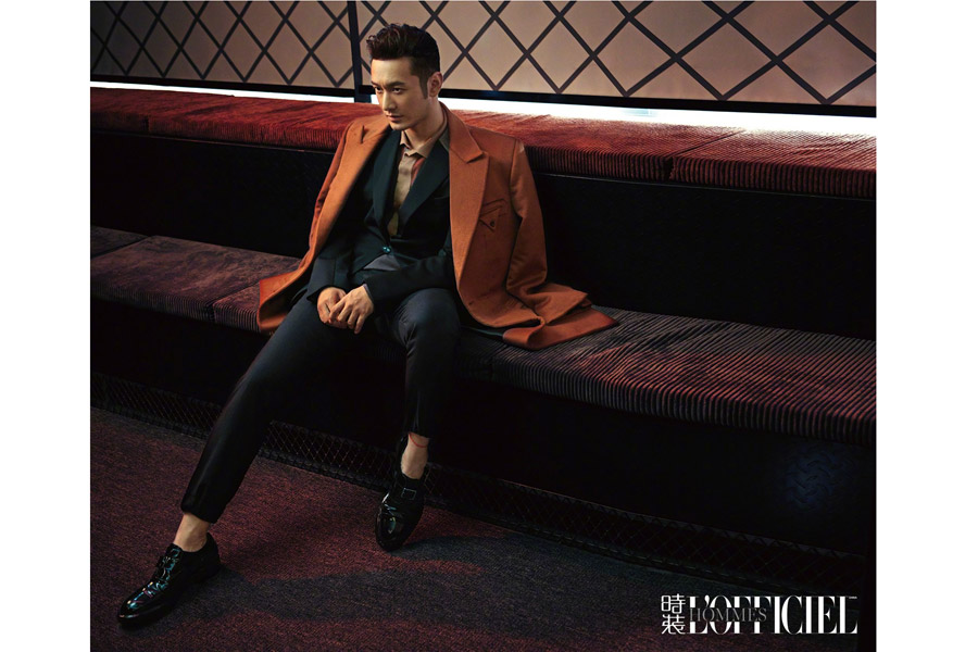 Actor-singer Huang Xiaoming poses for fashion magazine