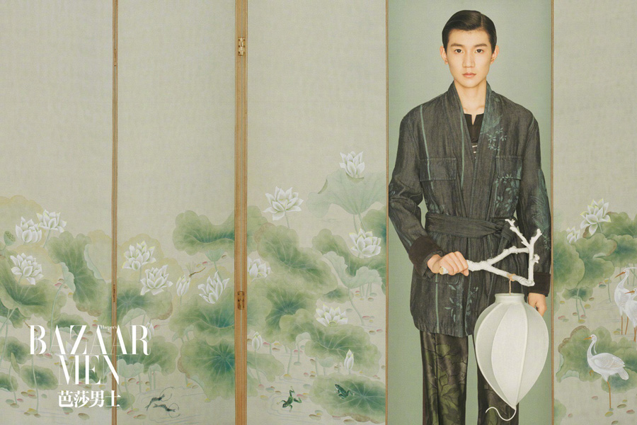 Teen actor Wang Yuan poses for fashion magazine