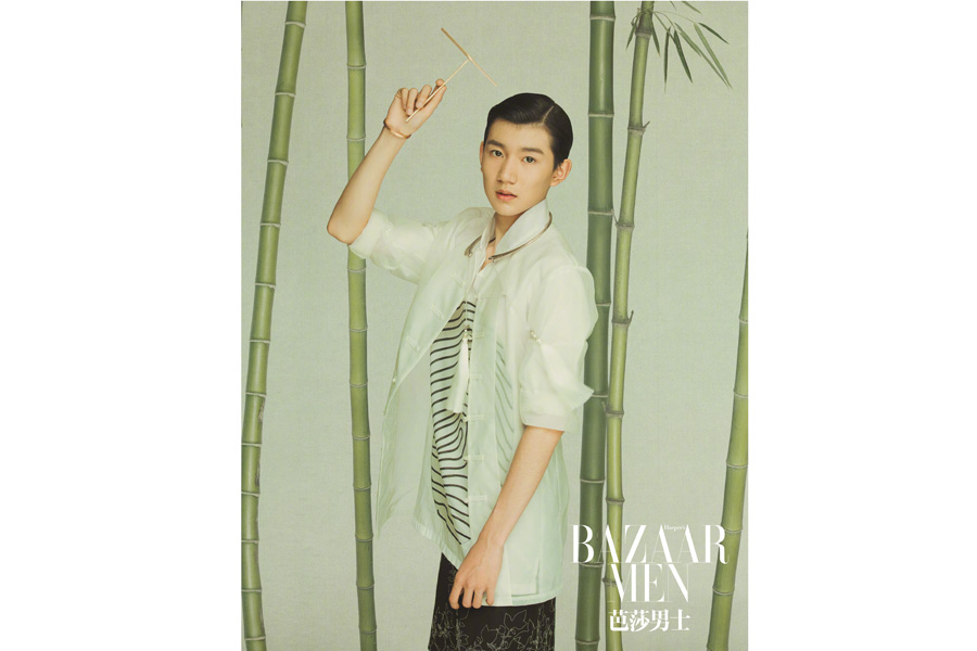 Teen actor Wang Yuan poses for fashion magazine