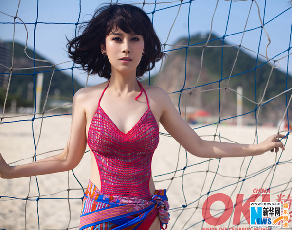 Hai Qing poses for OK! magazine in bikini looks