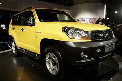 The Chinese Changfeng Motor company SUV Liebao CS6, at the North American International Auto Show at Cobo Hall in Detroit, Michigan. China's Changfeng auto group said it plans to start selling its sport-utility vehicles (SUVs) and pickup trucks in the world's biggest car market within two years.(AFP