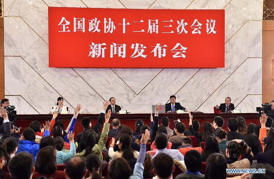 Press conference on 3rd session of 12th CPPCC National Committee held in Beijing