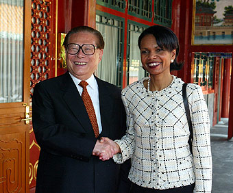 Chinese president meets Rice