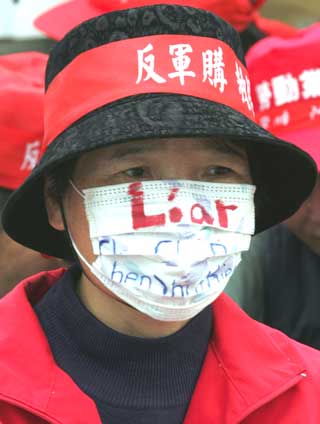 Taiwan's arms plan protested