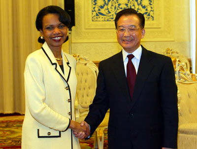 Leaders meet with Rice